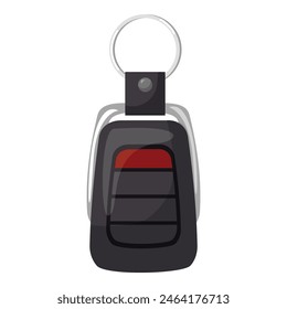 Detailed illustration of a modern car key fob with buttons, isolated on white background