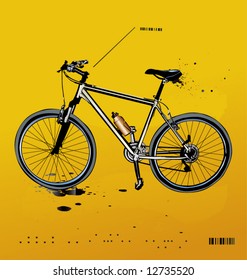 Detailed illustration of a modern mountain bike