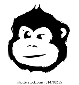 detailed illustration of a monkey head, eps10 vector