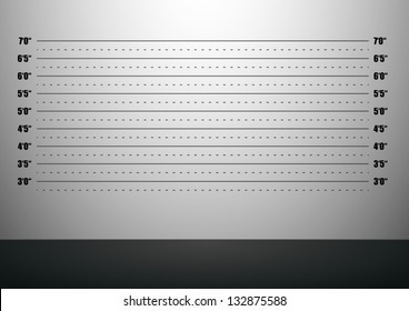 detailed illustration of a mugshot background with inch scales, eps10 vector