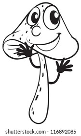 detailed illustration a mushroom sketch on a white background