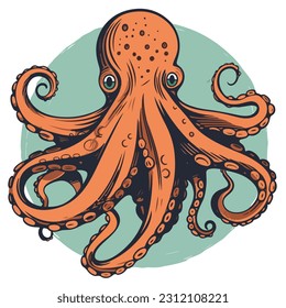 Detailed illustration of an octopus.