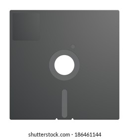 detailed illustration of an old floppy disk, eps10 vector