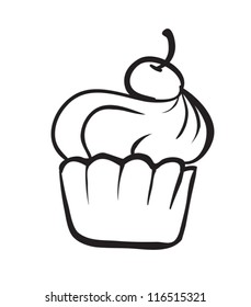 detailed illustration on a cake on a white background