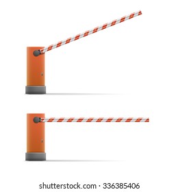 detailed illustration of open and closed car barriers, eps10 vector