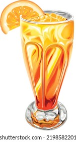 A detailed illustration of orange juice cocktail