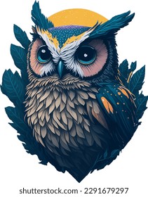 A detailed illustration an owl