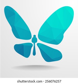 detailed illustration of polygonal butterfly, eps10 vector