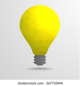 detailed illustration of polygonal lightbulb, eps10 vector