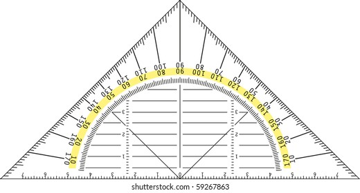 detailed illustration of a protractor