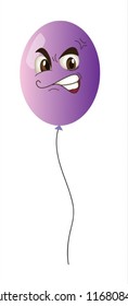 detailed illustration of a purple balloon on a white background