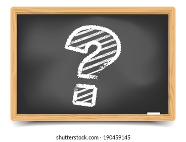 detailed illustration of a questionmark on a Blackboard, eps10 vector, gradient mesh included