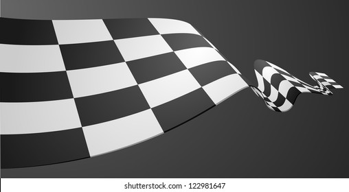 detailed illustration of a racing flag on a dark background