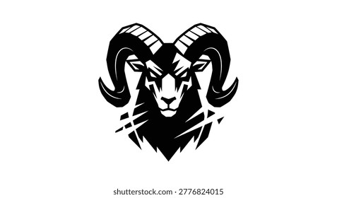 Detailed illustration of a ram's head