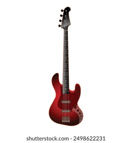 Detailed illustration of a red electric guitar with white background, perfect for music themes