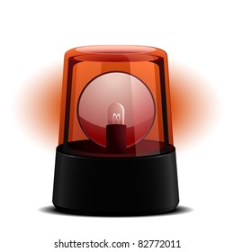 detailed illustration of a red flashing light, symbol for alert and emergency, eps8 vector