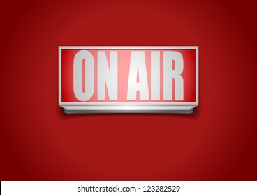 detailed illustration of a red on air sign