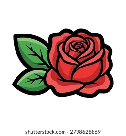 Detailed illustration of a red rose