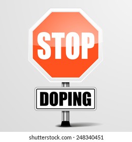 detailed illustration of a red stop Doping sign, eps10 vector