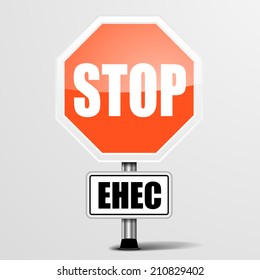 detailed illustration of a red stop ehec sign, eps10 vector