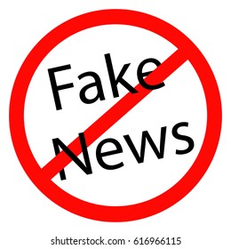 detailed illustration of a red stop Fake News sign, eps10 vector