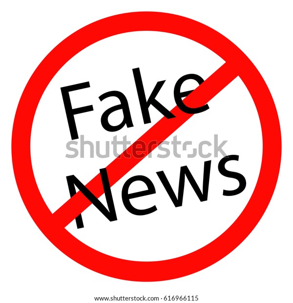 Detailed Illustration Red Stop Fake News Stock Vector (Royalty Free ...