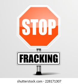 detaillierte Abbildung eines roten Stoppzeichens Fracking, eps10-Vektorgrafik