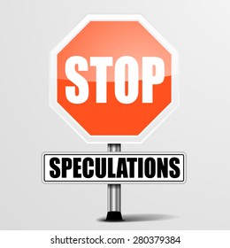 Detailed Illustration Red Stop Speculations Sign Stock Vector (Royalty ...