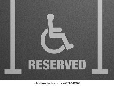 detailed illustration of a reserved parking lot sign on asphalt, eps10 vector
