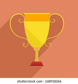 detailed illustration of a retro flat style trophy, eps10