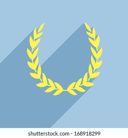 detailed illustration of a retro flat style laurel wreath, eps10