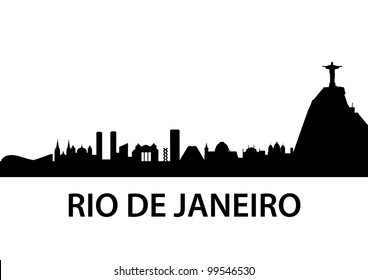 detailed illustration of Rio de Janeiro skyline, Brazil