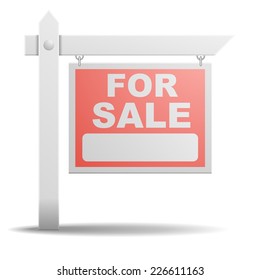 detailed illustration of a For Sale real estate sign, eps10 vector