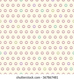 detailed illustration of a seamless colorful heart dots pattern, eps10 vector
