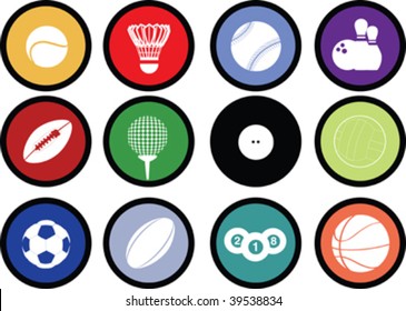 Detailed illustration of a series of world wide sports