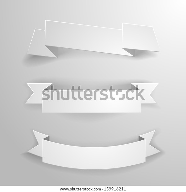 Detailed Illustration Set White Paper Ribbons Stock Vector (Royalty ...