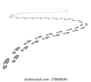 detailed illustration of a shoe print trail, eps10 vector
