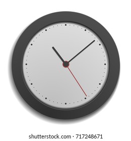 detailed illustration of a simple black framed modern clock, eps10 vector