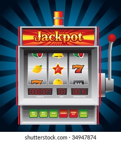 Detailed illustration of a slot machine.