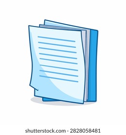 A detailed illustration of a stack of documents or papers with lines, suitable for office, administrative, or paperwork themes.