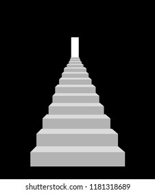 detailed illustration stairs with door vector illustration