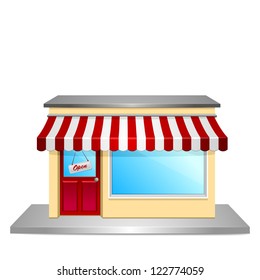 detailed illustration of a store front