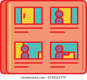 Detailed illustration of a storyboard, perfect for pre-visualizing cinematic scenes, aiding filmmakers in planning and creativity, capturing the essence of narrative development and visual storytellin