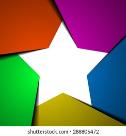 detailed illustration of a stylized five points star infographic background, eps10 vector 
