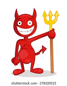 detailed illustration of a stylized red devil