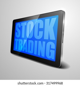 ilustración detallada de un dispositivo de tablet con Stock Trading, vector eps10