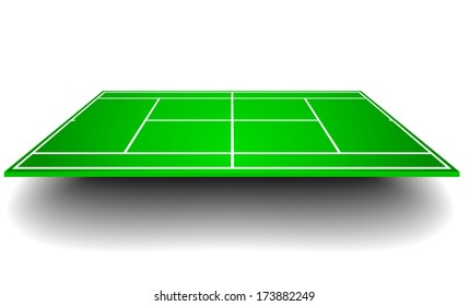 detailed illustration of a tennis court with perspective, eps10 vector