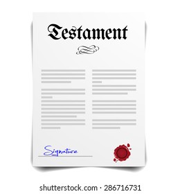 detailed illustration of a Testament Letter, eps10 vector