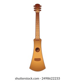 Detailed illustration of a traditional russian stringed musical instrument, the balalaika, isolated on a white background