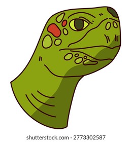 detailed illustration of turtle head showing unique skin texture spots